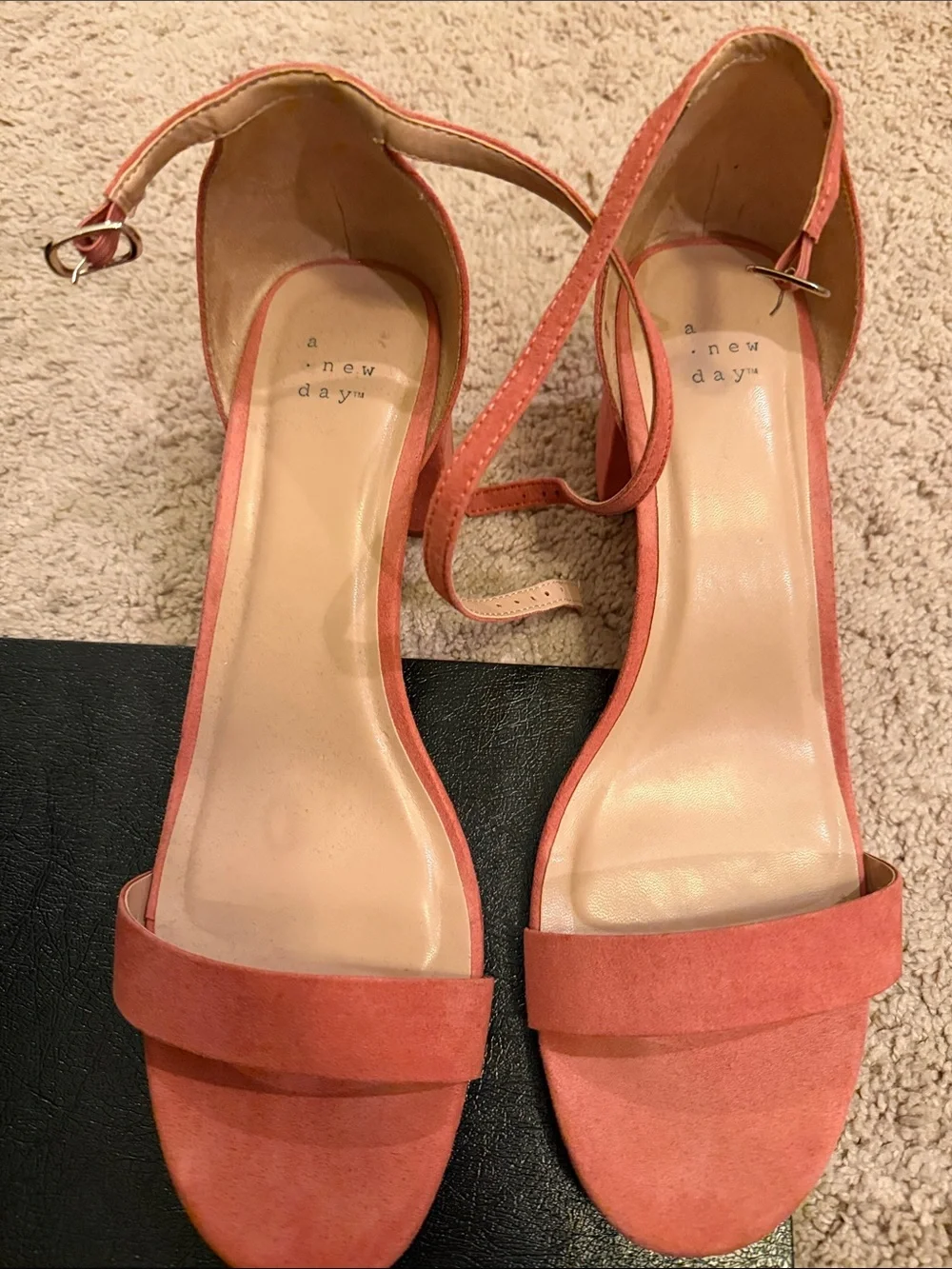 a new day Red and Coral Open-Toe Block Heel Sandals- Bundle